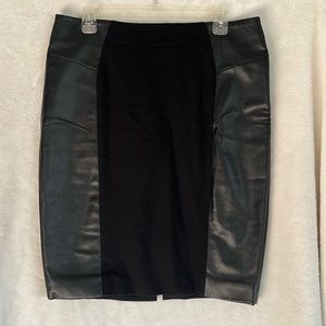 Michael Kors knit inset faux leather skirt